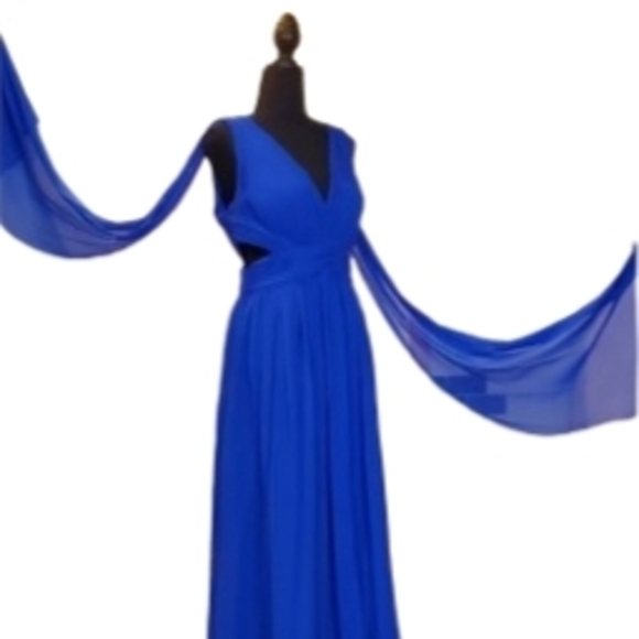Aidan Mattox Royal Blue Special Ocassion Dress S-12 - Picture 1 of 10